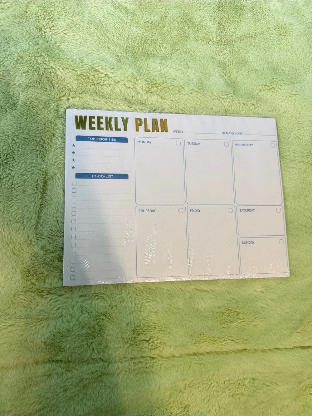 Weekly Plan Desk Pad - Green